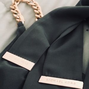 Michael Kors Gold Chain Flutter Dress in Jade